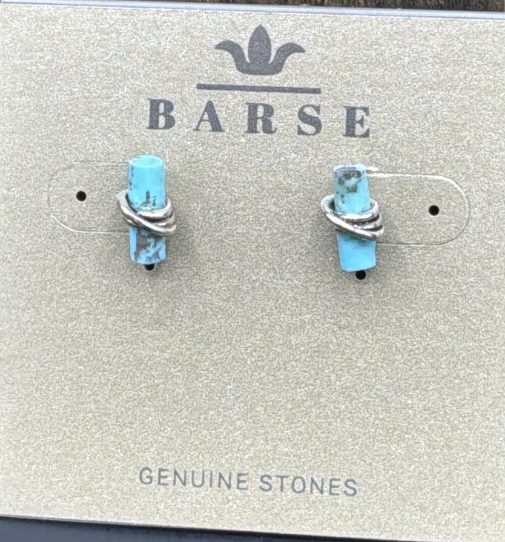 Barse Bar Belle Earrings - Turquoise - Silver- NWT